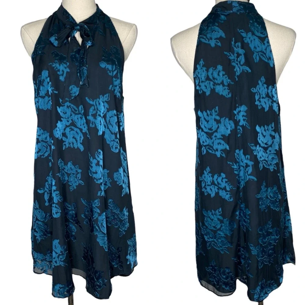 Lovers +‎ Friends Jade Blossom Floral Burnout Mini Dress Black size Small